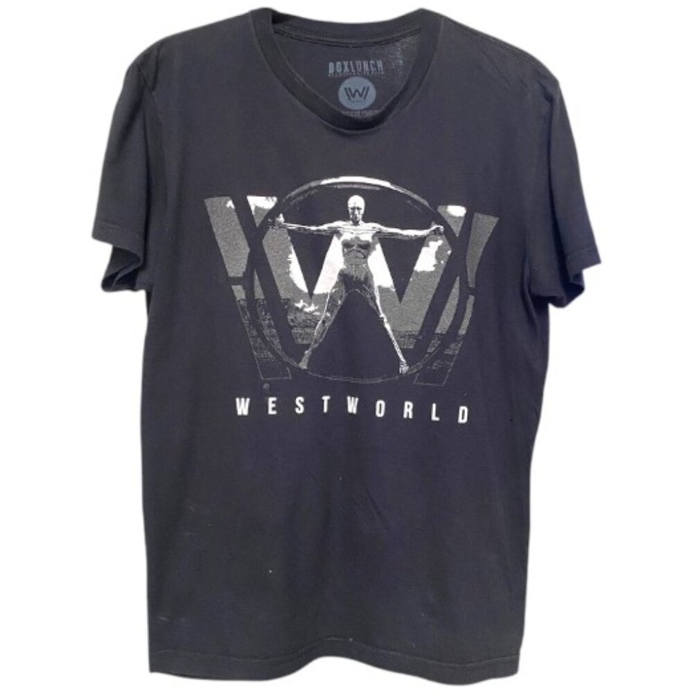 Boxwood Westwood Graphic Blk Short Sleeve T-Shirt with White Design Sz XS #05